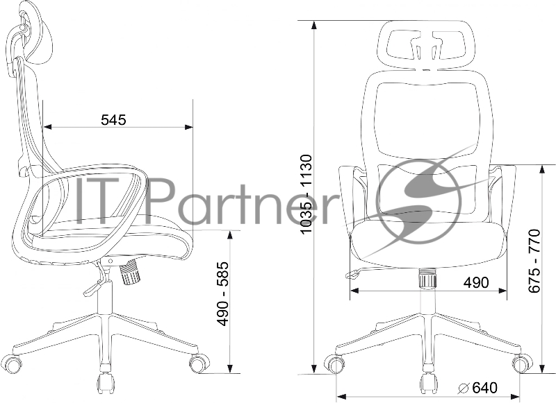 Кресло руководителя Бюрократ Wise черный сетка/ткань с подголов. крестов. пластик