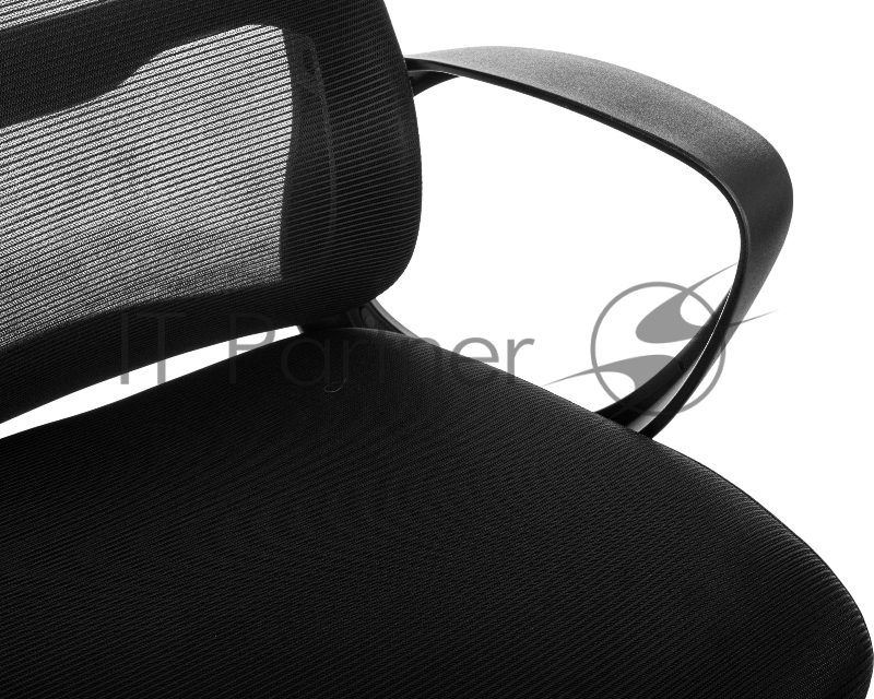 Кресло руководителя Бюрократ Wise черный сетка/ткань с подголов. крестов. пластик