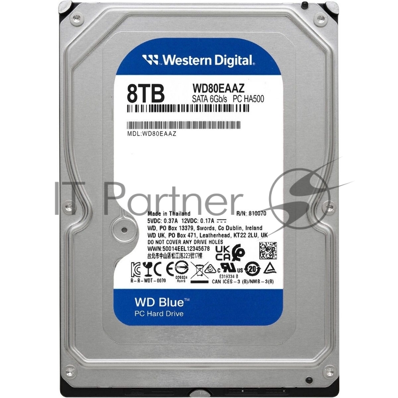 Жесткий диск WD Blue WD80EAZZ 8ТБ 3,5 5400RPM 256MB (SATA III)