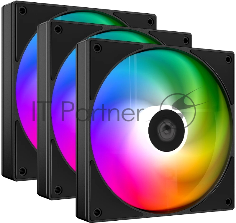 Вентилятор для корпуса ID-COOLING AS-120-ARGB-K TRIO (3 pcs, 120mm, 2000rpm, 58.0 CFM, 27.2 дБ, PWM 4-pin, ARGB, black) (AS-120-ARGB-K TRIO)