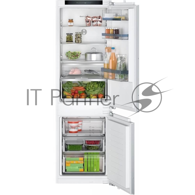 Serie 4, Встраиваемый холодильник, техника плоских шарниров, SN-ST, Объем 260 (184+76)л, NoFrost,LED-освещение, SuperFreeze, VitaFresh XXL