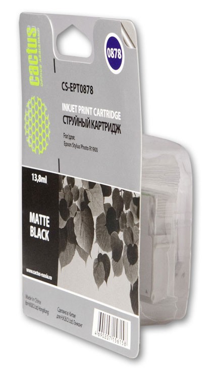 Картридж струйный Cactus CS-EPT0878 черный матовый для Epson Stylus Photo R1900 (13.8мл)