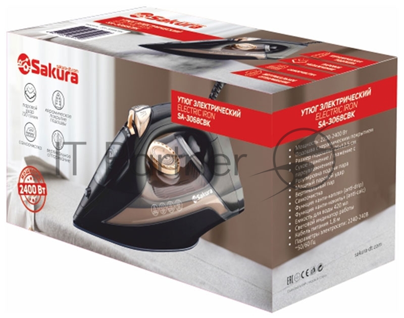 Утюг SAKURA SA-3068CBK 2400 Вт керам самоочист