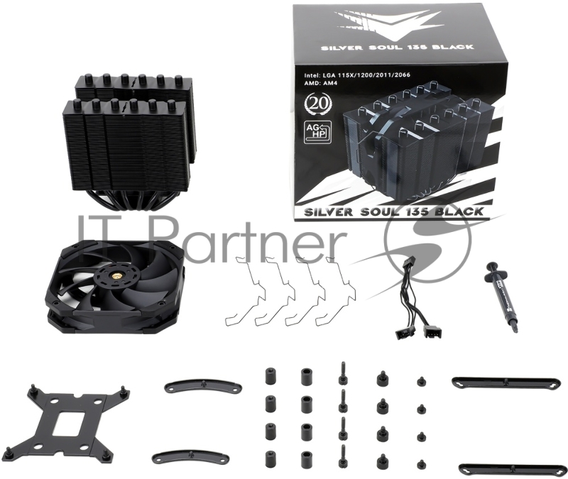 Устройство охлаждения(кулер) Thermalright Silver Soul 135 Black Soc-AM5/AM4/1151/1200/2066/201 4-pin 29.6dB Al+Cu 580gr Ret (SILVER-SOUL-135-BL)