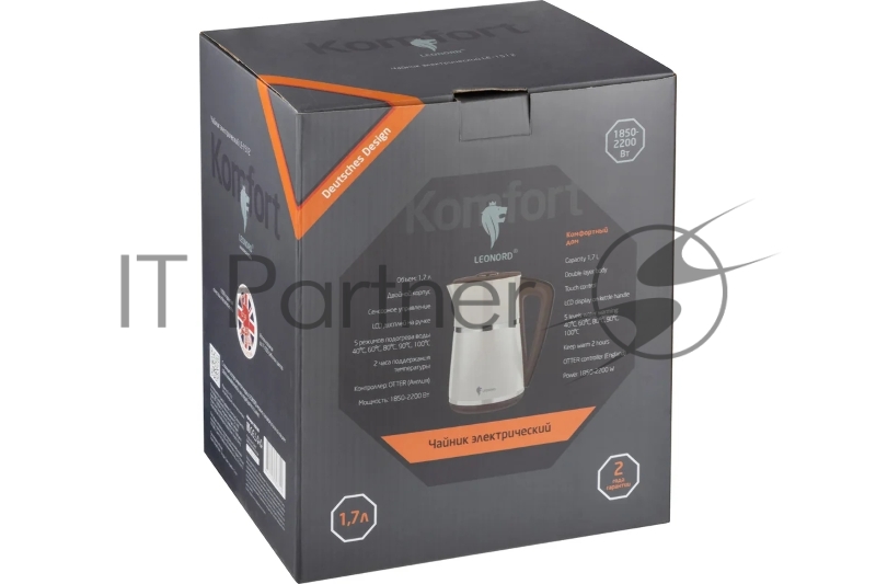 Чайник электрический LEONORD LE-1512 1,7л, двойной корпус, бежевый