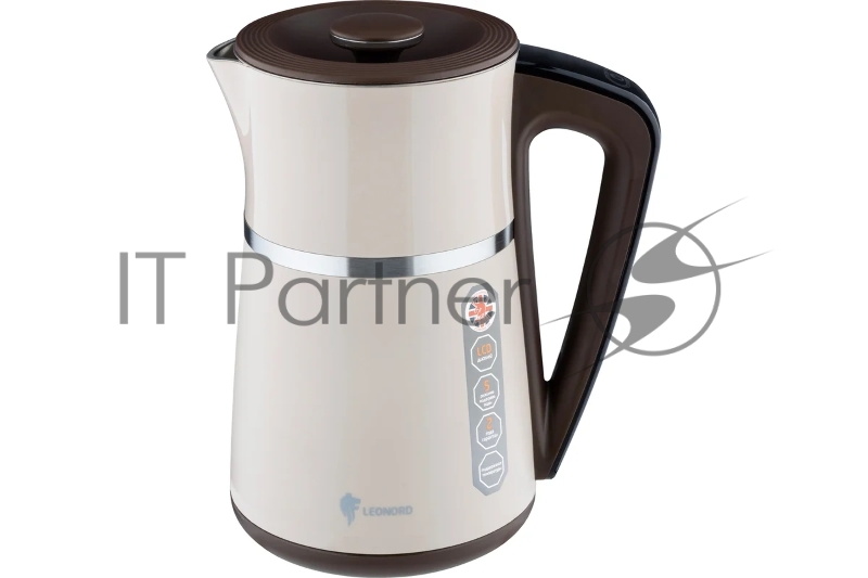 Чайник электрический LEONORD LE-1512 1,7л, двойной корпус, бежевый