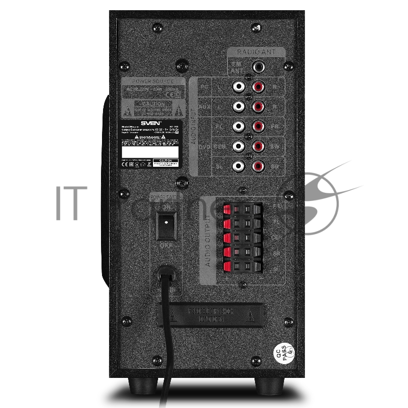 Компьютерная акустика SVEN АС HT-201, черный (80 Вт, Bluetooth, пульт, дисплей, FM, USB, SD)