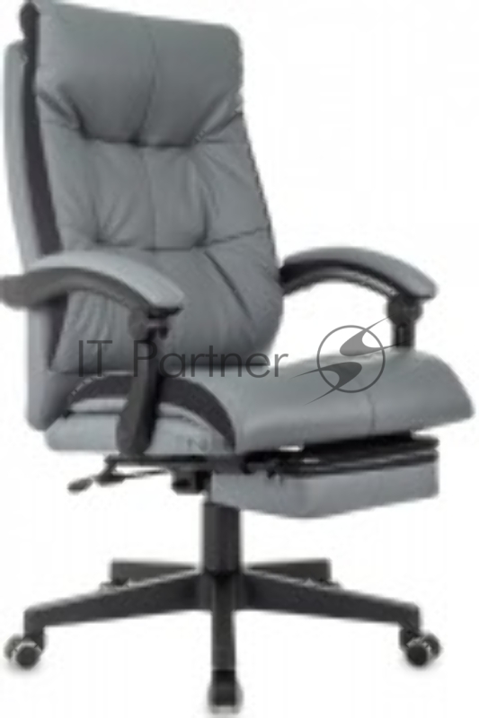 Кресло руководителя Бюрократ CH-824MSG-BF серый эко.кожа/ткань крестов. пластик подст.для ног
