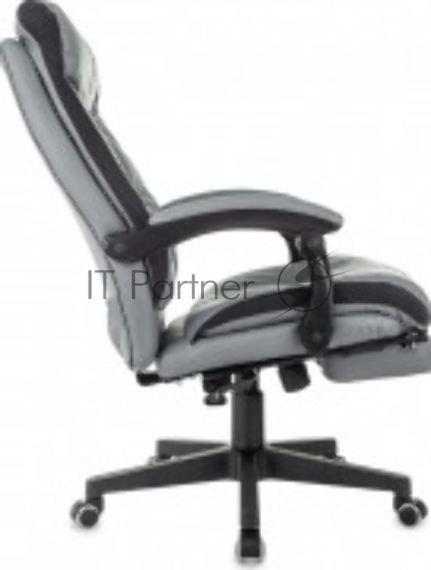 Кресло руководителя Бюрократ CH-824MSG-BF серый эко.кожа/ткань крестов. пластик подст.для ног