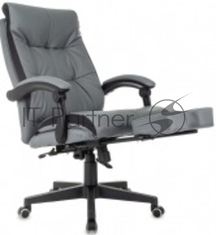 Кресло руководителя Бюрократ CH-824MSG-BF серый эко.кожа/ткань крестов. пластик подст.для ног