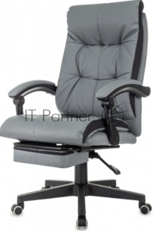 Кресло руководителя Бюрократ CH-824MSG-BF серый эко.кожа/ткань крестов. пластик подст.для ног