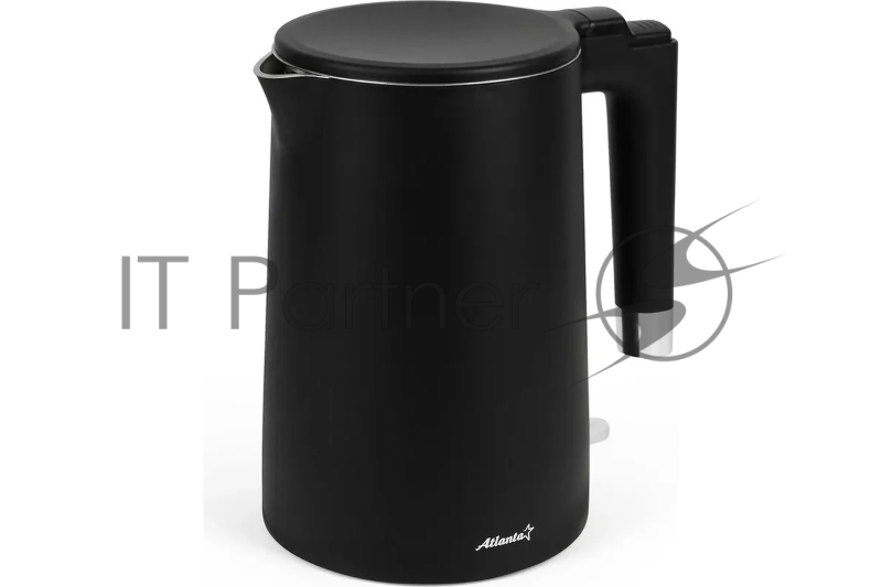 Чайник электрический ATLANTA ATH-2449 (black) 1,7л, нержавейка, двухстенный