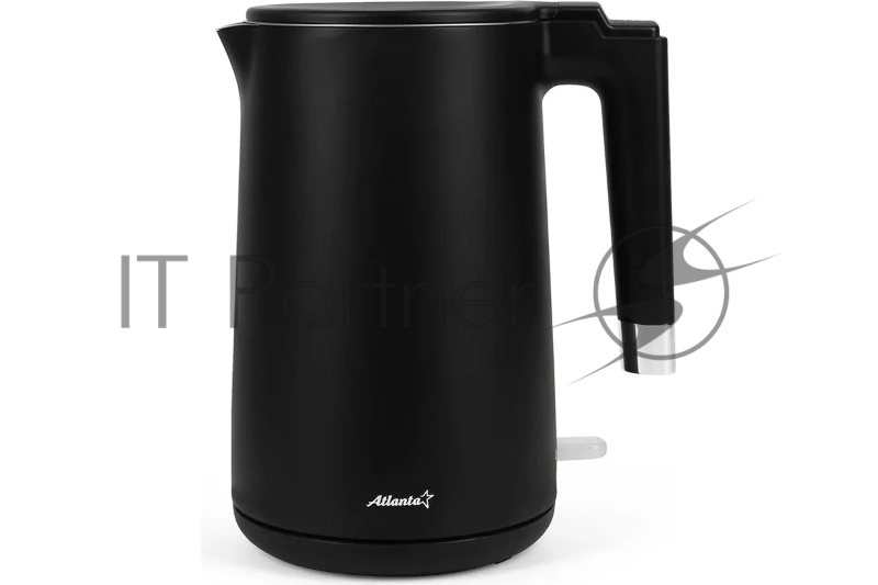 Чайник электрический ATLANTA ATH-2449 (black) 1,7л, нержавейка, двухстенный