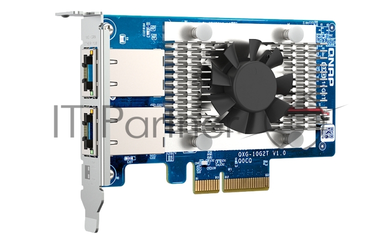 Сетевая карта/ QNAP QXG-10G2T Dual-port BASET 10GbE network expansion card low-profile form factor PCIe Gen3 x4