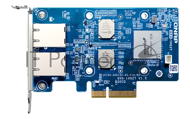 Сетевая карта/ QNAP QXG-10G2T Dual-port BASET 10GbE network expansion card low-profile form factor PCIe Gen3 x4