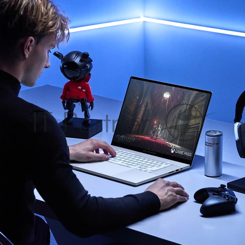 Ноутбук Asus ROG Zephyrus G16 GU605MI-QR272 Core Ultra 7 155H 32Gb SSD1Tb NVIDIA GeForce RTX4070 8Gb 16 OLED 2.5K (2560x1600) noOS white WiFi BT Cam Bag (90NR0IS2-M00DZ0)