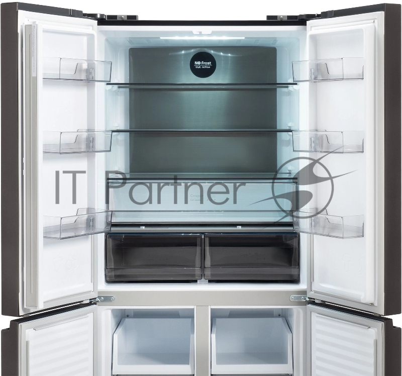 Холодильник Hyundai CM45043F 3-хкамерн. черная сталь