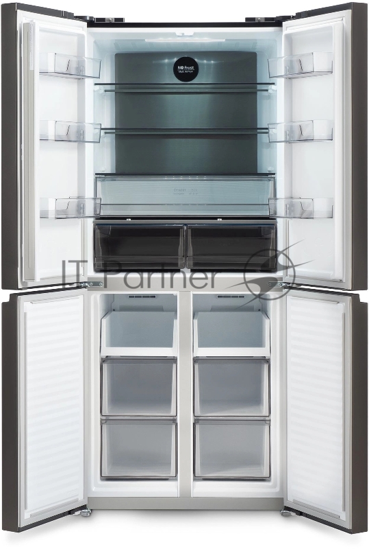 Холодильник Hyundai CM45043F 3-хкамерн. черная сталь