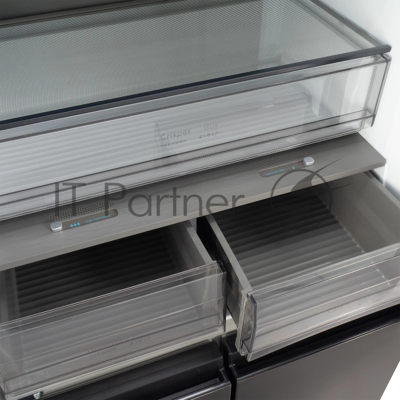 Холодильник Hyundai CM45043F 3-хкамерн. черная сталь