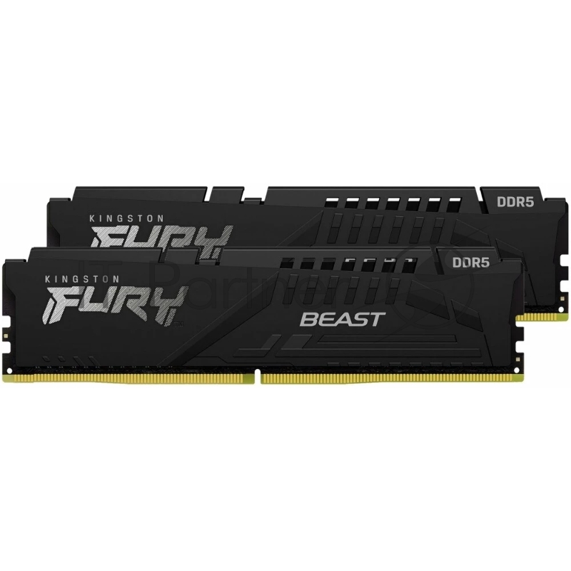 Модуль памяти DDR 5 DIMM 32Gb PC51200, 64000Mhz, Kingston FURY Beast Black EXPO CL32 (Kit of 2) (KF564C32BBEK2-32) (retail)