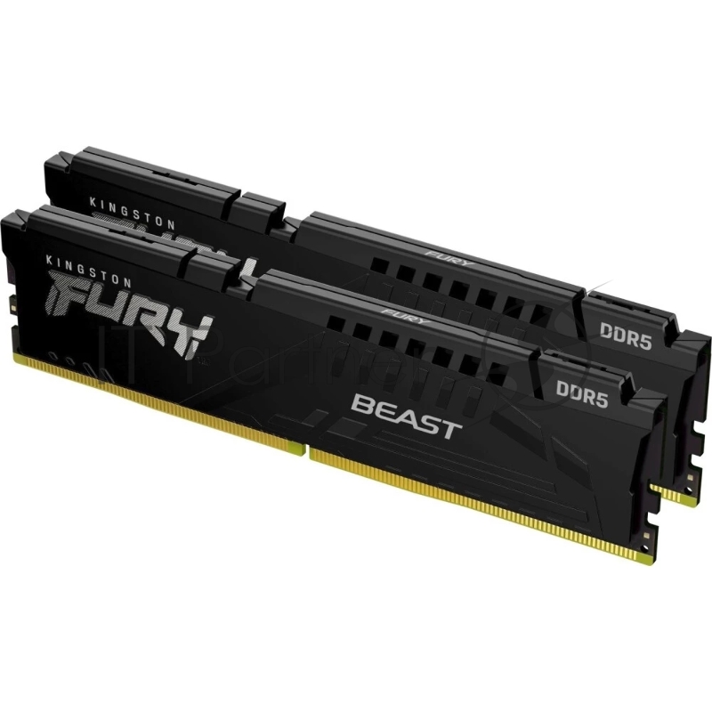 Модуль памяти DDR 5 DIMM 32Gb PC51200, 64000Mhz, Kingston FURY Beast Black EXPO CL32 (Kit of 2) (KF564C32BBEK2-32) (retail)