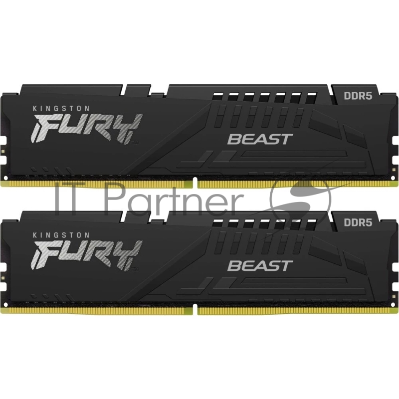 Модуль памяти DDR 5 DIMM 32Gb PC51200, 64000Mhz, Kingston FURY Beast Black EXPO CL32 (Kit of 2) (KF564C32BBEK2-32) (retail)