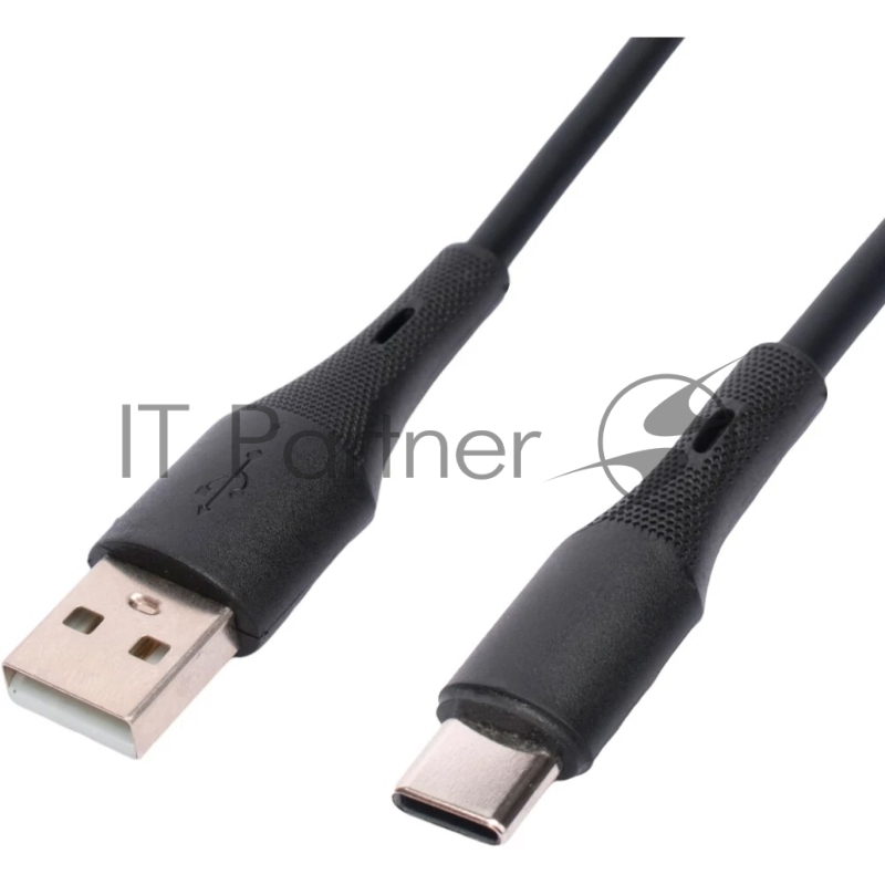 Кабель USB2.0 Cablexpert CC-USB2S-AMCM-1M-BK AM/Type-C, 3А, 18Вт, QC3.0, силиконовый, медь, 1м, черный, пакет