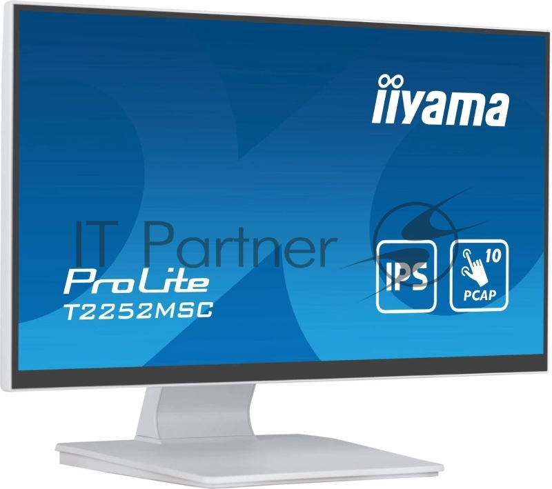 Монитор Iiyama ProLite T2252MSC-W2, белый, 21.5 IPS LED 5ms 16:9 HDMI M/M матовая 250cd 178гр/178гр 1920x1080 DP FHD USB Touch 4.5кг