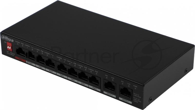 Коммутатор DAHUA DH-PFS3010-8ET-96, 10-Port Unmanaged Desktop Switch with 8-Port PoE