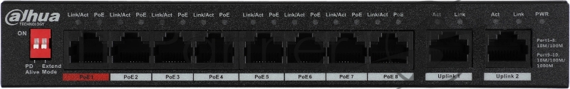 Коммутатор DAHUA DH-PFS3010-8ET-96, 10-Port Unmanaged Desktop Switch with 8-Port PoE