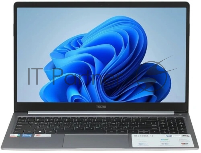 Ноутбук Megabook T1, серебристый, 15.6 IPS FHD, (Ryzen 5 5560U/16Gb/512Gb SSD/noOS) (T1 R5 16+512G Silver DOS)