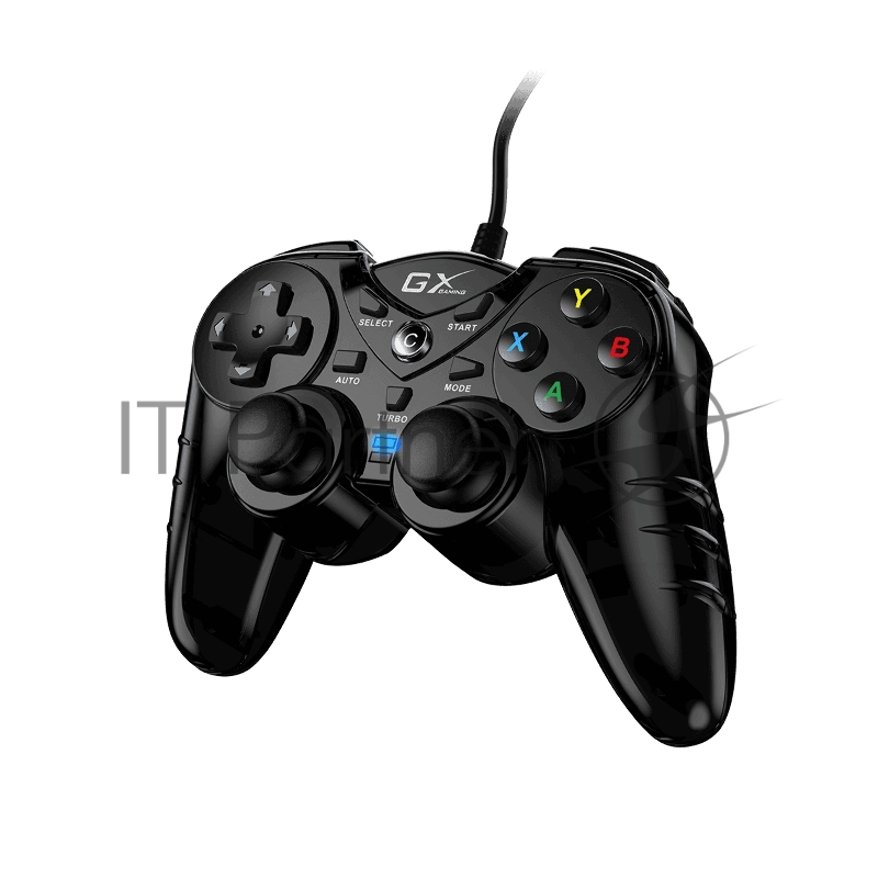 Геймпад Genius GX-17UV, (PC, PlayStation 3), two vibration motors, 2 joysticks, cable: 1.8 m, color: black