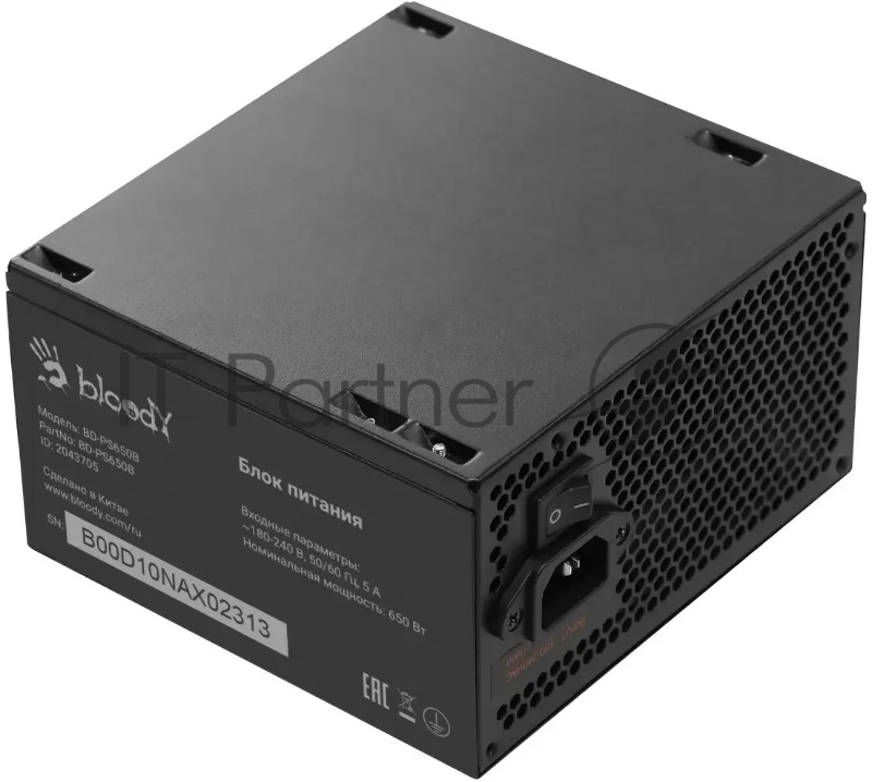 Блок питания Bloody ATX 650W BD-PS650B 80+ bronze (20+4pin) APFC 120mm fan 6xSATA RTL