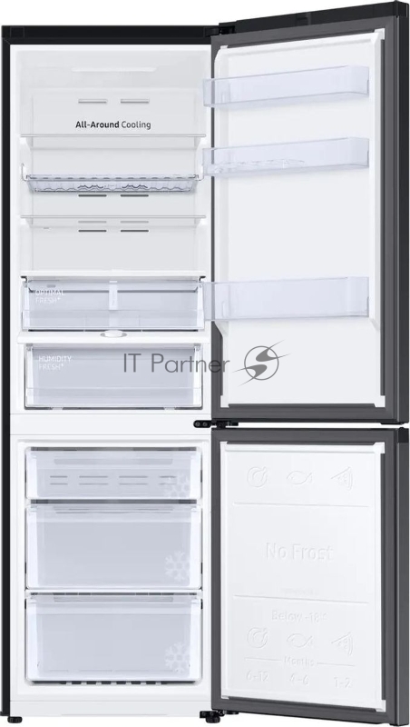 Холодильник Samsung RB34C675EBN/EF, двухкамерный, Морозильная камер снизу, размораживание No Frost, черный