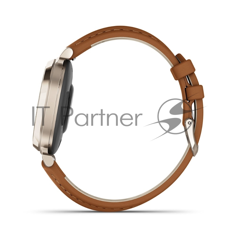 Смарт-часы Garmin Lily 2 Classic кремовое золото, коричневый кожаный ремешок 35,4мм