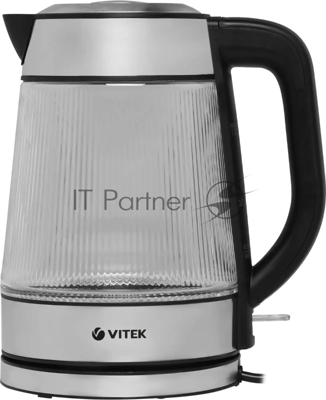 Чайник электрический Vitek VT-7017, 1.8л, 2200Вт, прозрачный, корпус: стекло