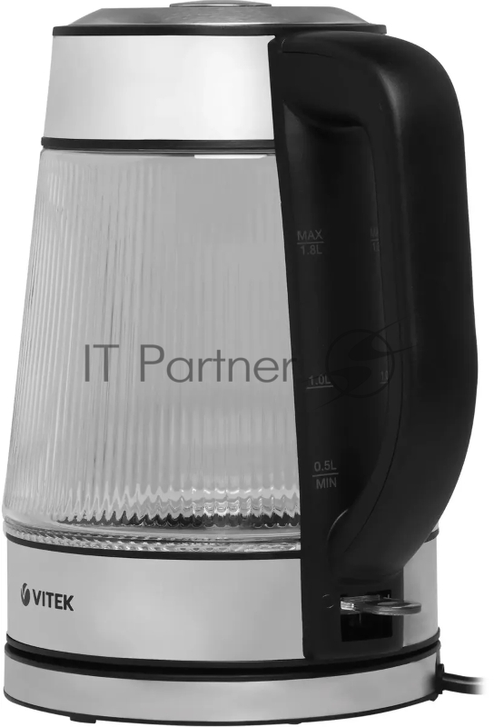 Чайник электрический Vitek VT-7017, 1.8л, 2200Вт, прозрачный, корпус: стекло
