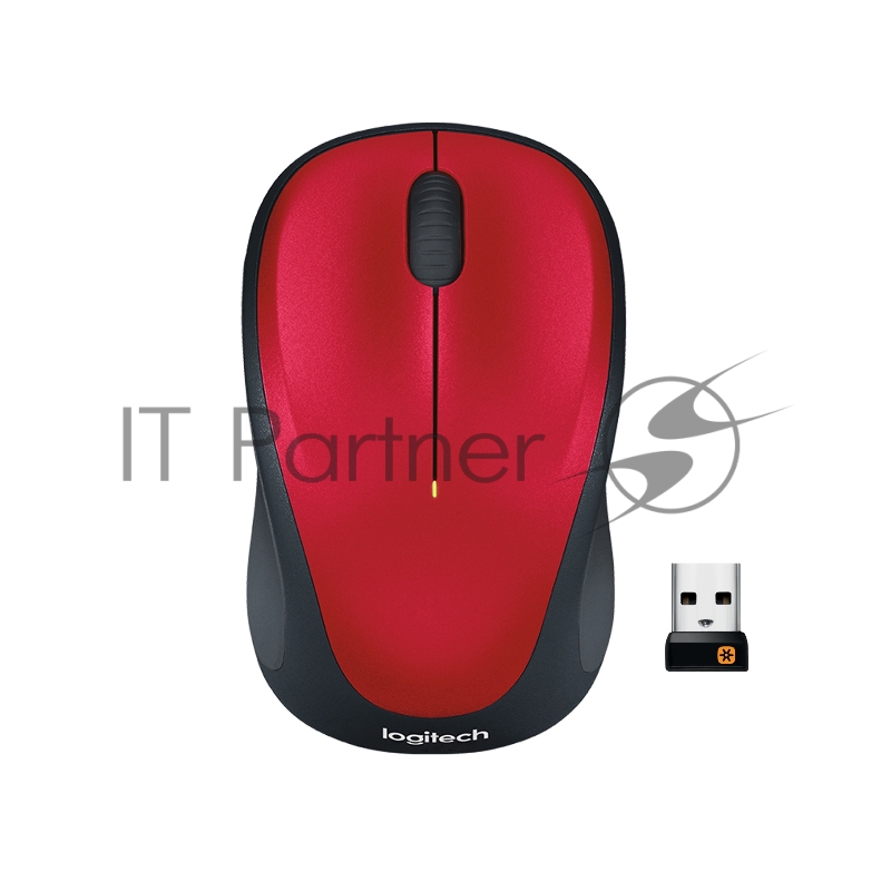 Мышь Logitech M235 красный/черный оптическая (1000dpi) беспроводная USB2.0 для ноутбука (2but)