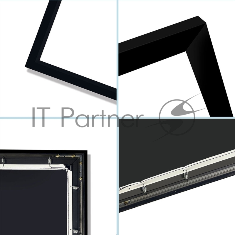 Экран для проектора SOK SCFRV-298x168 135 16:9 на бархатной раме, PS White, черная рама