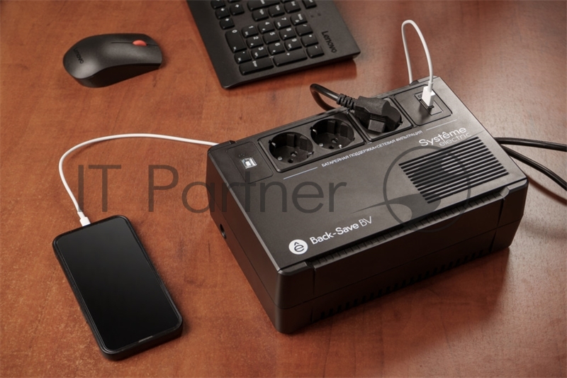 ИБП Systeme Electriс Back-Save, 400VA/240W, 230V, Line-Interactive, AVR, 3xSchuko, USB charge(type A), USB