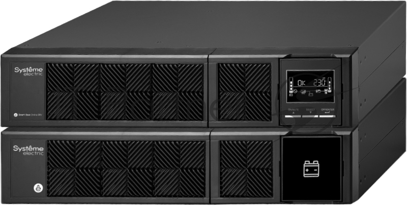 ИБП Systeme Electriс Smart-Save Online SRV, 1000VA/900W, On-Line, Extended-run, Rack 2U(Tower convertible), LCD, Out: 6xC13, SNMP Intelligent Slot, USB, RS-232