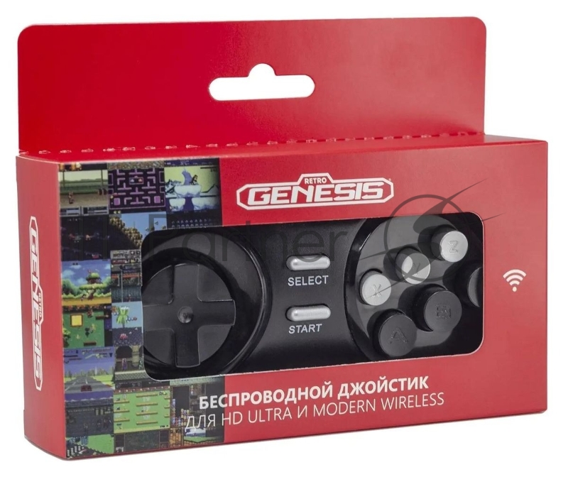 Джойстик беспроводной Retro Genesis Controller 16 Bit для HD Ultra, P1 черный