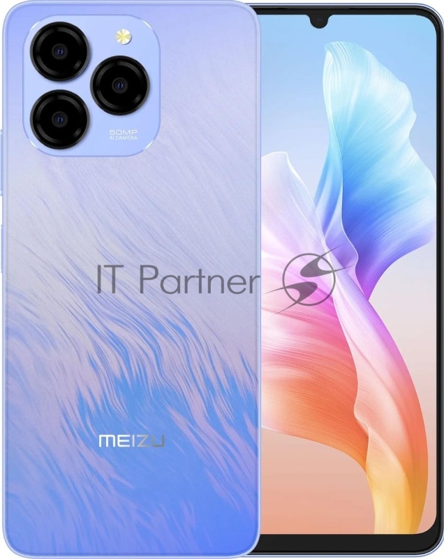 Смартфон Meizu M411H Note 21 256Gb 4Gb синий моноблок 3G 4G 6.74 720x1600 Android 14 50Mpix 802.11 a/b/g/n/ac GPS GSM900/1800 GSM1900 TouchSc Protect microSD