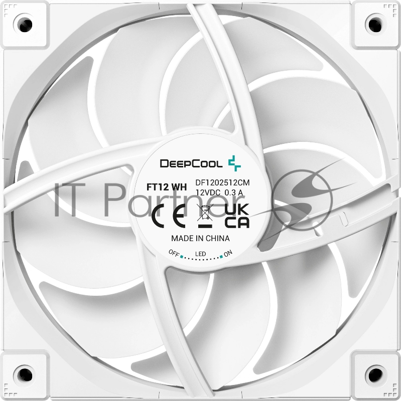 Вентилятор для корпуса Deepcool FT12 120х120x25 белый 4-pin 32дБ (R-FT12-WHWPN1-G) Ret