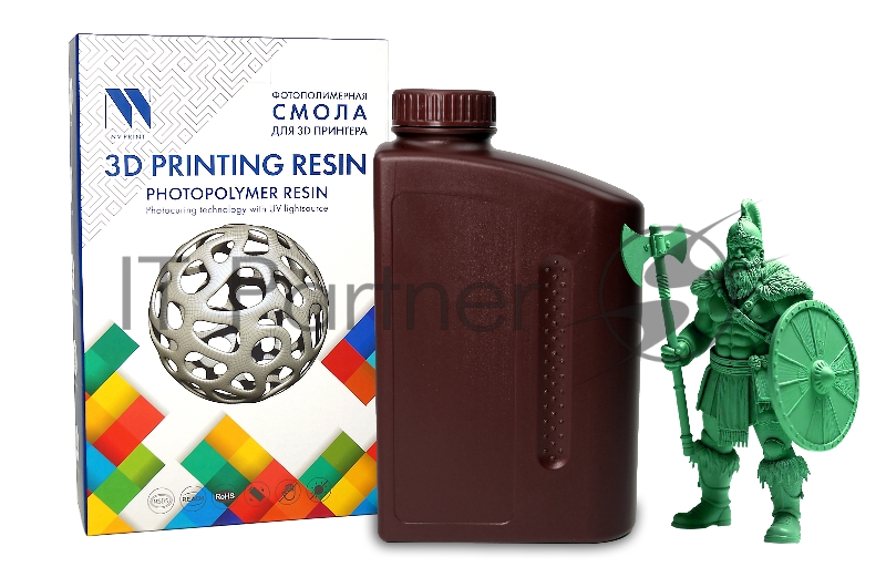 Фотополимерная смола NVPRINT Standard Resin Green для 3D печати 1 кг/бут