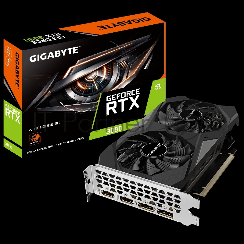 Видеокарта Gigabyte RTX3050 WINDFORCE 6GB GDDR6 96bit 2xDP HDMI 2FAN RTL