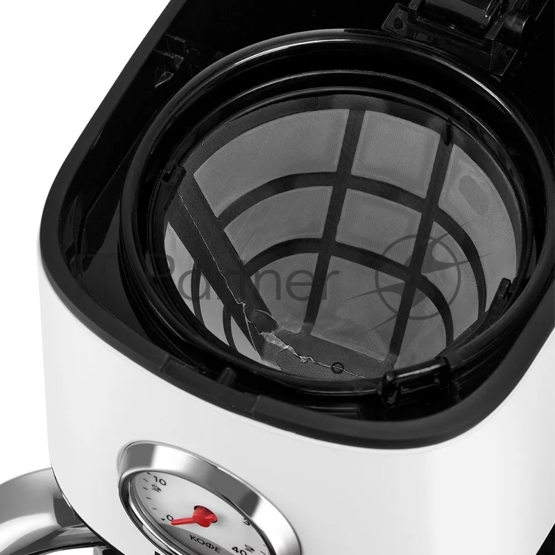 Кофеварка капельная Kitfort КТ-7216 белый/черный, исп. кофе - молотый, 1.5 л, 900 Вт