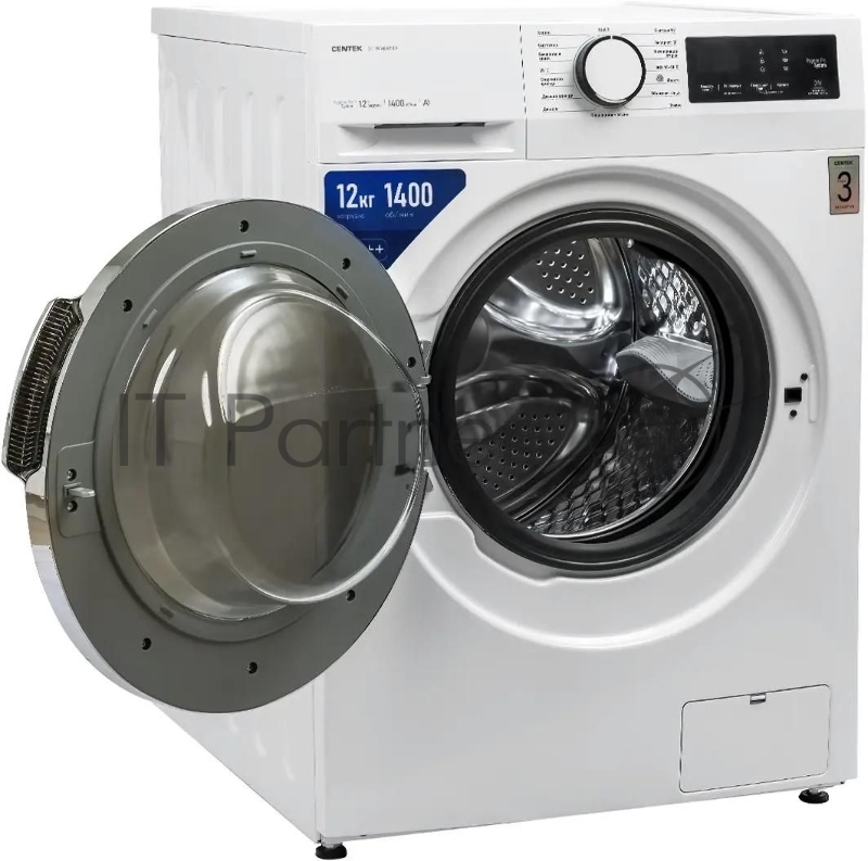 Стиральная машина CENTEK CT-1925, с фронтальной загрузкой, 12кг, 1400об/мин, инверторная, белый