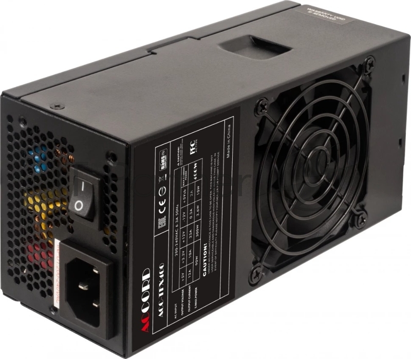 Блок питания Accord ACC-TFX400 TFX 400W (20+4pin) APFC 80mm fan 3xSATA RTL