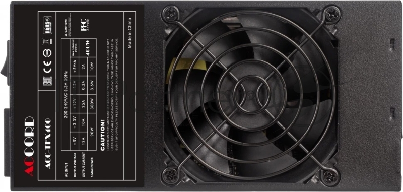 Блок питания Accord ACC-TFX400 TFX 400W (20+4pin) APFC 80mm fan 3xSATA RTL